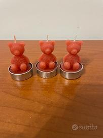 Set 3 candele orsetto 🐻 rosse decorative ❤️