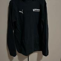 Felpa con cappuccio Puma uomo nera garzata M