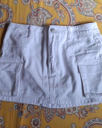 Gonna jeans bianca shein cotone