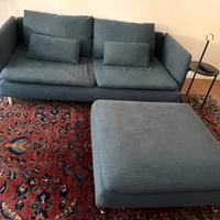 Divano 3 posti con poggiapiedi