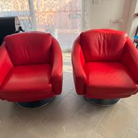 Poltrone Girevoli pelle Chateau d'Ax, ZEUS, coppia