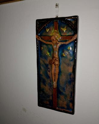 quadro immagine sacra ceramica Gatti Faenza