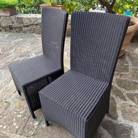 Set 6 Sedie Rattan Marrone Scuro