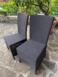 Set 6 Sedie Rattan Marrone Scuro