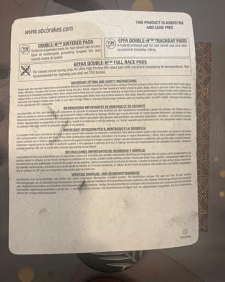 Pastiglie Freno Moto NUOVE