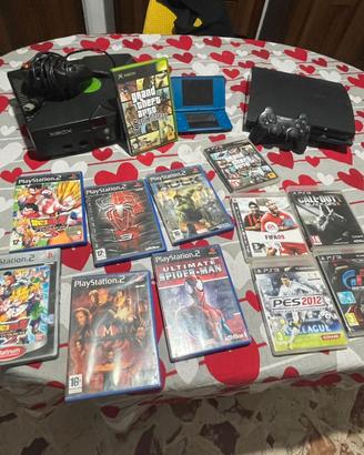 lotto xbox+nintendo dsi xl+ps3(con alimentatore da