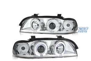 FARI BMW E39 95-00 ANGEL EYES CCFL FONDO CROMATO E