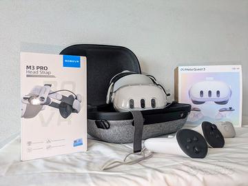 Meta Quest 3 + Pro strap + Custodia da viaggo