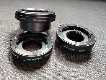 Adattatore Nikon G - M4/3 e tubi prolunga