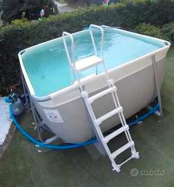 piscina  giardinia linear grigio e bianco