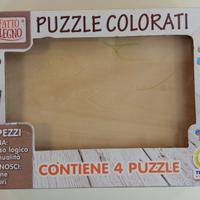 Puzzle colorati in legno