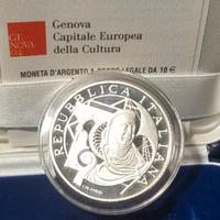 10 EURO - ARGENTO FdC - 2004 GENOVA CAPITALE EUROP