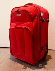 Valigia trolley rossa bagaglio a mano 50x30x20 +5