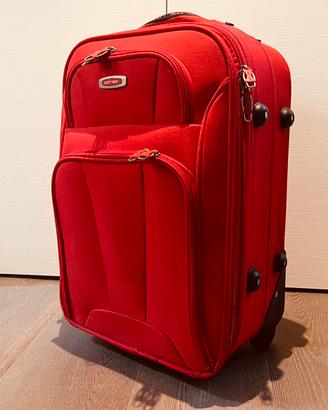 Valigia trolley rossa bagaglio a mano 50x30x20 +5