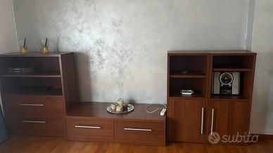 Mobile tv con cassettoni effetto noce IKEA