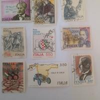 9 francobolli usati italiani 