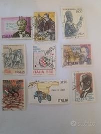 9 francobolli usati italiani 