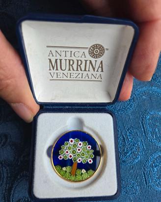 Spilla vintage anni 80/90 in vetro di Murano