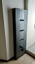 Scarpiera 5 ripiani metallo e plast 168 x 51 x 15.