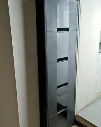 Scarpiera 5 ripiani metallo e plast 168 x 51 x 15.