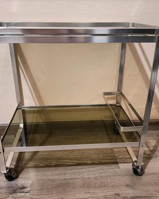 Carrello Bar Vintage Anni '70 in Metallo Cromato