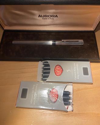 Stilografica Aurora Marco Polo-Argento 925 e blu