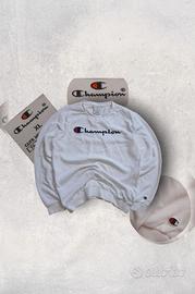 Felpa Champion Bianca Originale | Nuova con Cartel