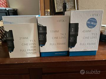 Irix cine lens kit 11 - 21 - 45 mm EF
