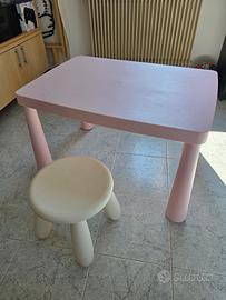 Tavolino con sgabello mammut ikea