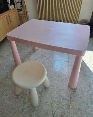 Tavolino con sgabello mammut ikea