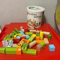 Gioco bimbi Blocchi in legno per costruire SAFARI