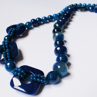 Collana di gemme naturali Agata blu