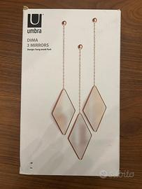 Set specchio da 3 Umbra Dima rombo color rame