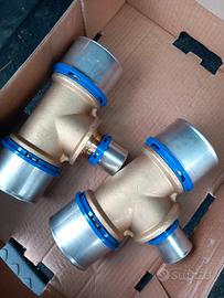 2 pezzi T multitubo  Raccordo a T 75 x 40 x 75