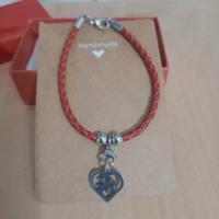bracciale handmade in cuoio rosso intrecciato❤️