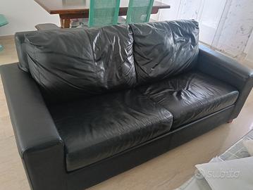 Divano letto in pelle