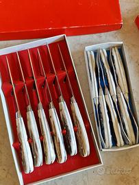 set 6 coltelli e forchette in corno