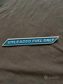 Unleaded Fuel only per tappo Benzina 124 spider