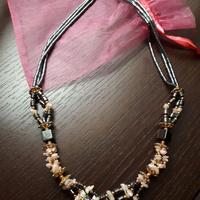 Collana ematite e corallo rosa