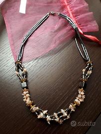 Collana ematite e corallo rosa