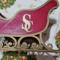 Slitta babbo natale con 2renne con logo SantaClaus