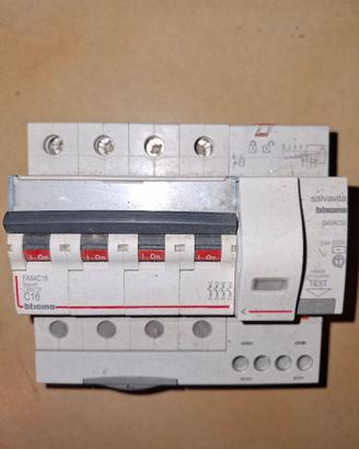 INTERRUTTORE MAGNETOTERMICO DIFFERENZIALE 4 X 16A
