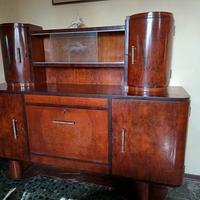 credenza buffet anni '50 finitura effetto radica