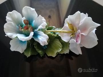 Porcellana Tichè composizione fiori, anni 80