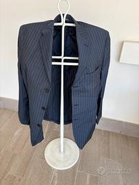 Giacca uomo blu gessata taglia 50 – 100% lana