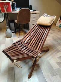 Sedia sdraio in legno