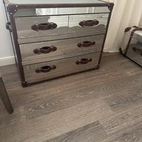 Mobile Cassettiera in acciaio e pelle