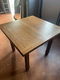 Tavolo quadrato allungabile vintage in rovere
