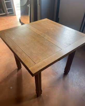 Tavolo quadrato allungabile vintage in rovere