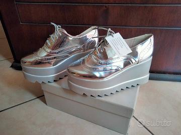 scarpe donna con zeppa alta colore silver 